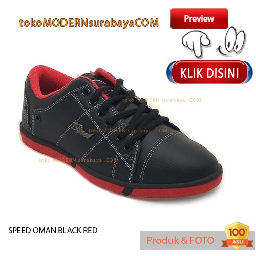 SPEED OMAN BLACK RED sepatu pria sepatu sneakers