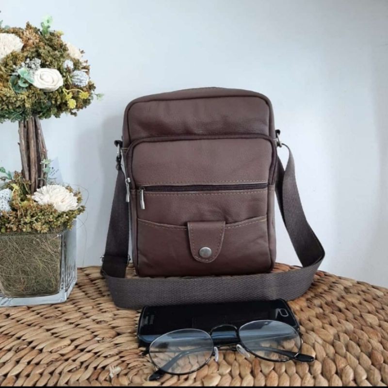 Tas Slempang Pria Kulit Asli Elegant