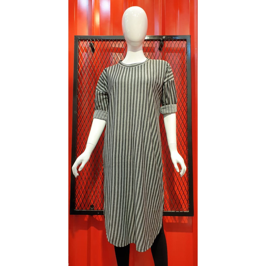 LONG TUNIK KAOS IMPORT MOTIF SALUR