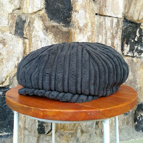 Newsboy cap Topi klasik premier corduroy line grey