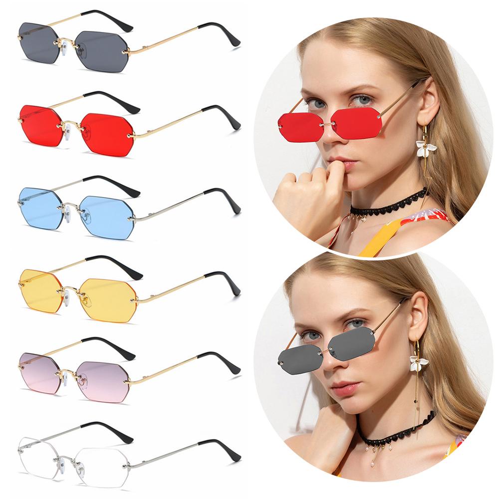 Lily Kacamata Hitam Persegi Panjang Untuk Wanita Trend Rimless Small Frame Eyewear