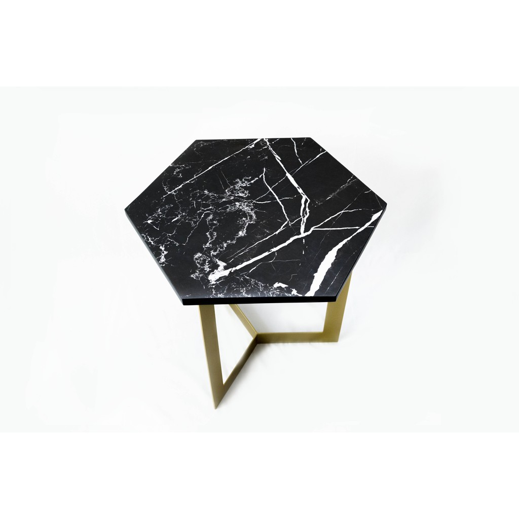 NERO HEXAGON SIDE TABLE | Meja Samping Hexagon Nero | 50x50