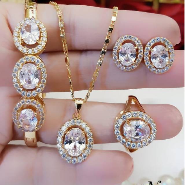 Xuping set perhiasan lapis emas 24k 1324i