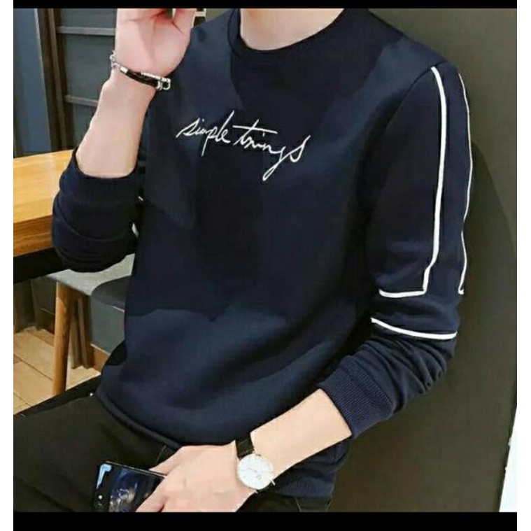 Kaos sweater pria lengan panjang pria