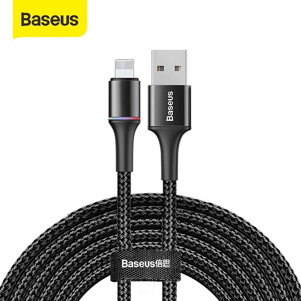 Kabel Data LED Baseus Halo Fast Charging iPhone/Micro USB/Type-C 1M