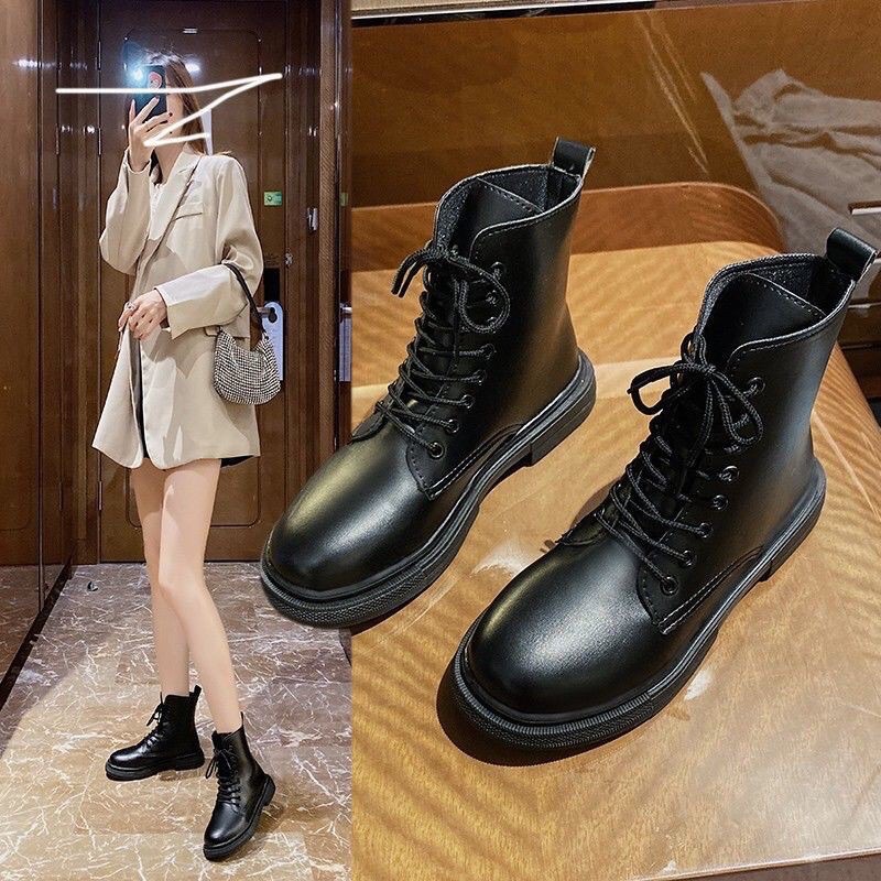 BT65 SEPATU BOOTS MARTIN IMPORT WANITA KOREA BTS BRITISH FLAT