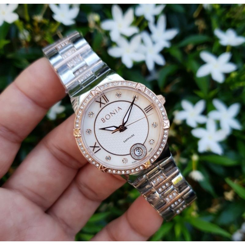 Jam tangan wanita BONIA BNB 10346, baterai, mesin Japan, box fullset