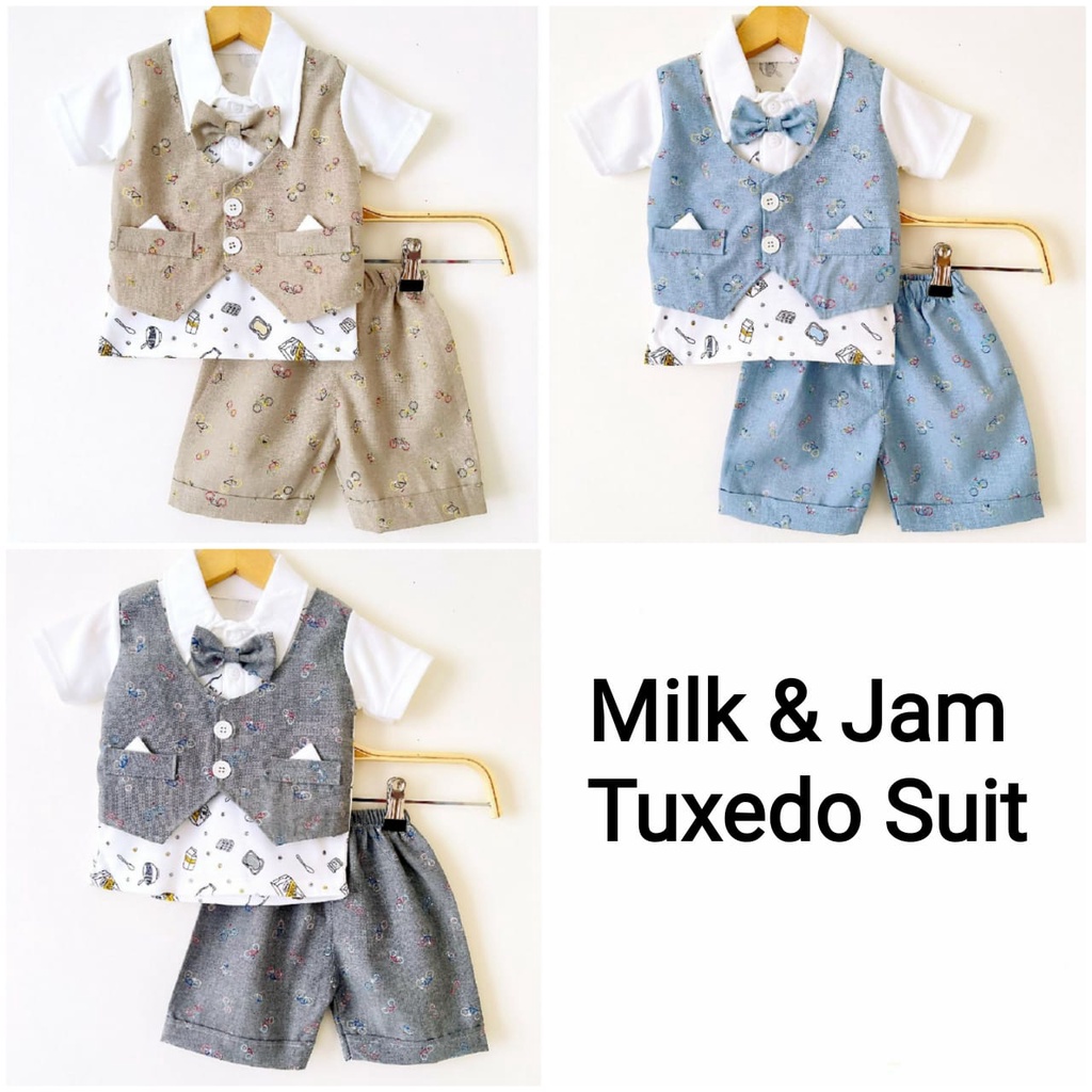 MILK &amp; JAM / GRIZZ / CRABBY / PINGUIN / SAILOR / ANIMAL BIKE VEST TUXEDO BAJU KEMEJA CELANA ANAK LAKI COWO BABEEBABYSHOP