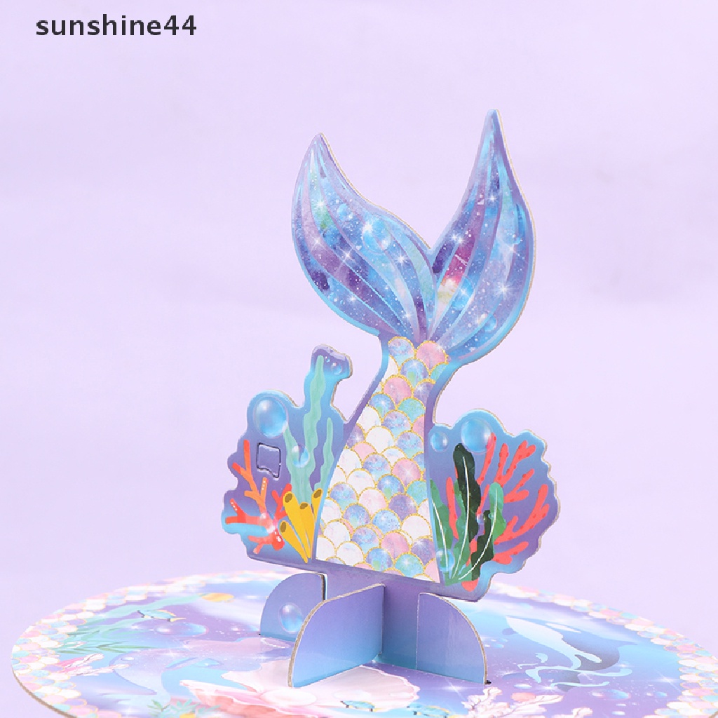 Sunshine 1 Set Stand Kue Ulang Tahun Bentuk Mermaid Untuk Baby Shower