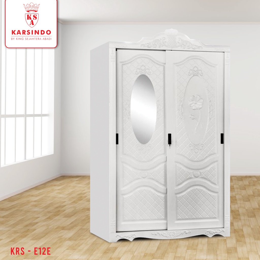 Lemari Pakaian Besi Import 2 Pintu Sliding