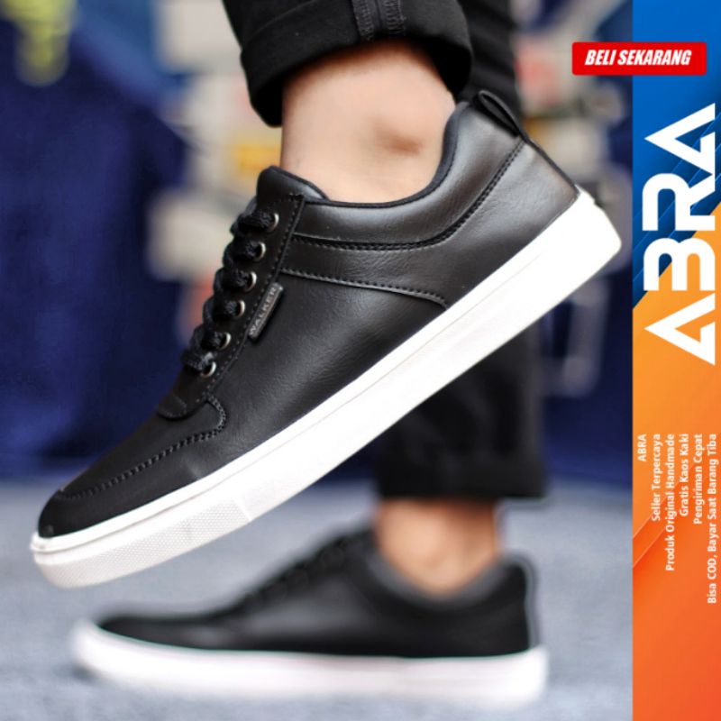 Sepatu Kasual Kulit Pu Casual Sneakers Gaya Santai Original Murah Pria/Cowok ABRA