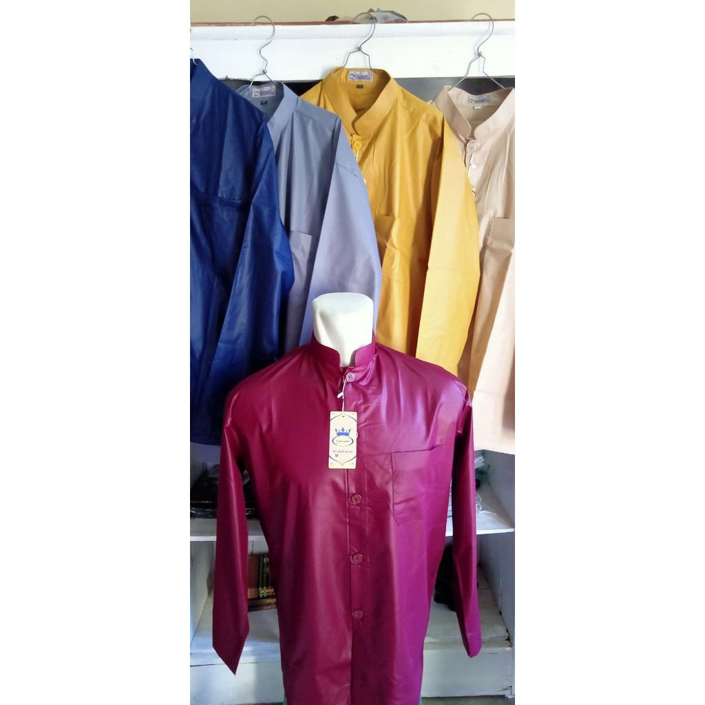 Baju Koko Pria Muslim Haibah Habaib Koko Polos Ashahih Bahan Super Spun Istimewa Adem Di Pakai
