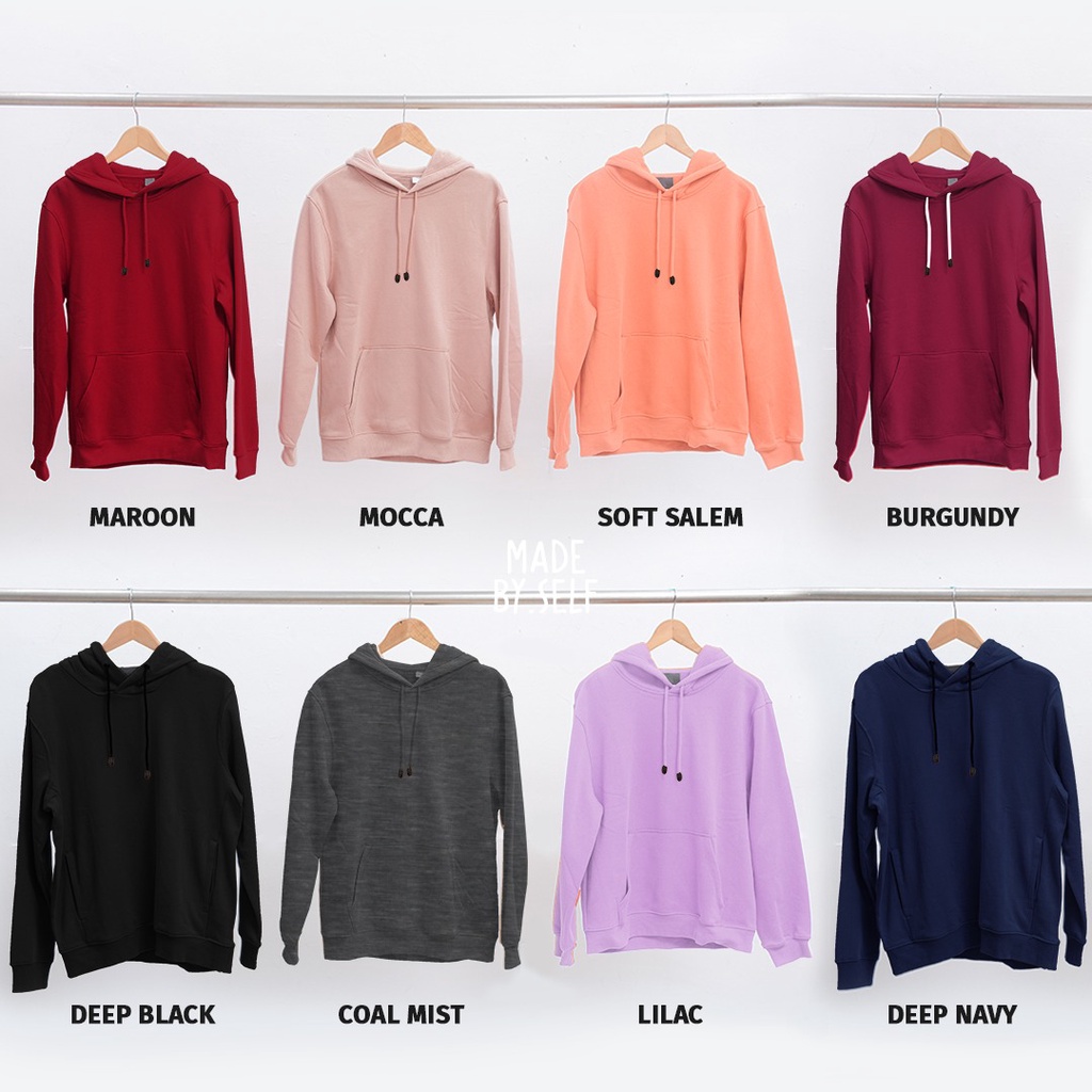 Sweater Hoodie Coolsoft Basic 100% Soft Fleece Unisex Pria Wanita Polos