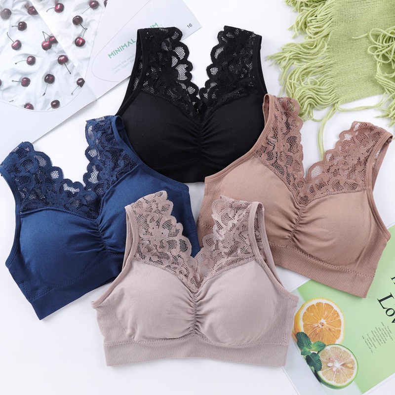 Murmerofficial B055 Bra BH Wanita Tanpa Kawat Bahan Halus Bralette Elastis Sexy dengan Busa IMPORT