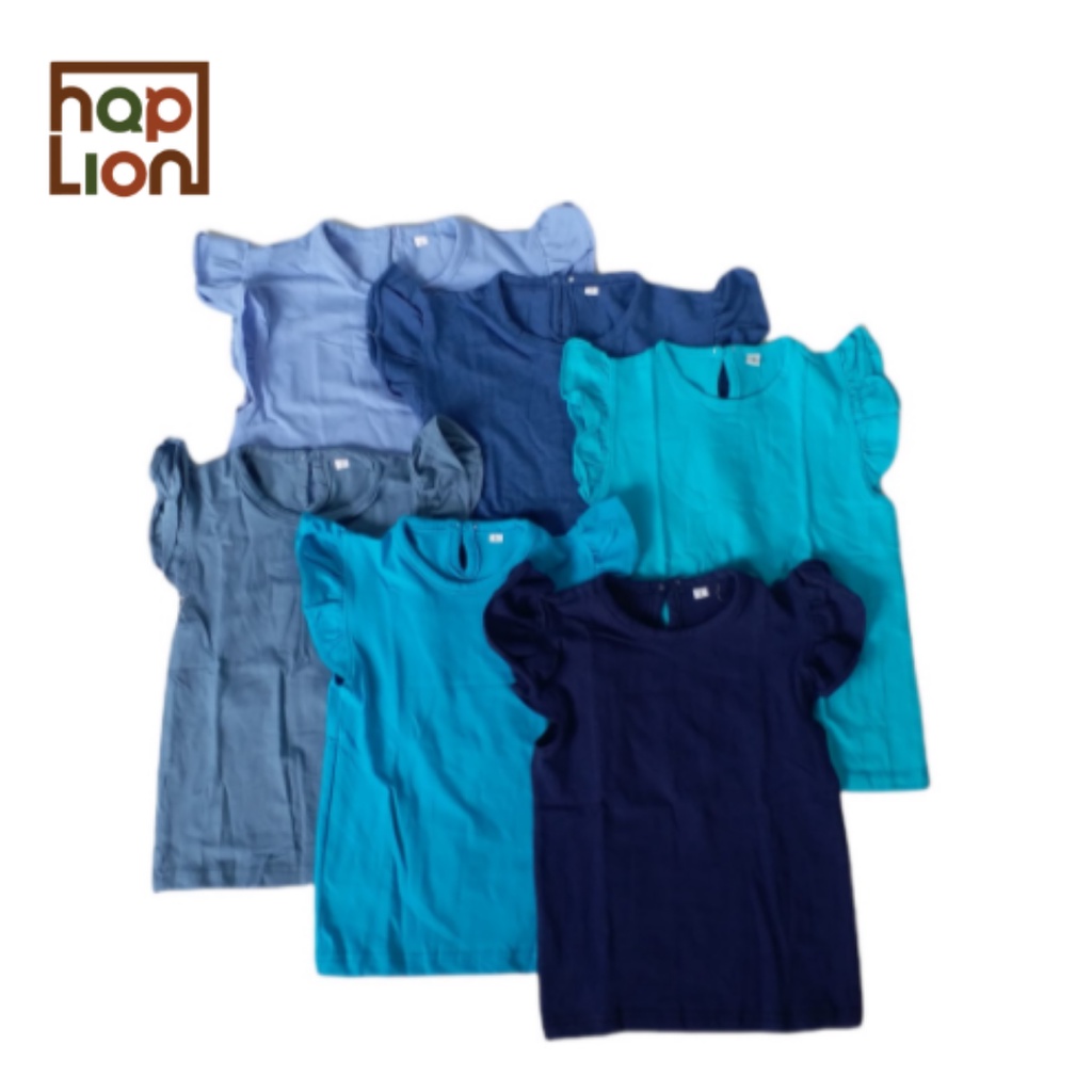 Kaos Ruffle Polos Anak Perempuan 1 - 5 Tahun