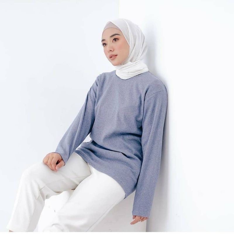 Atasan Wanita polos | Kaos rib premium lengan Panjang