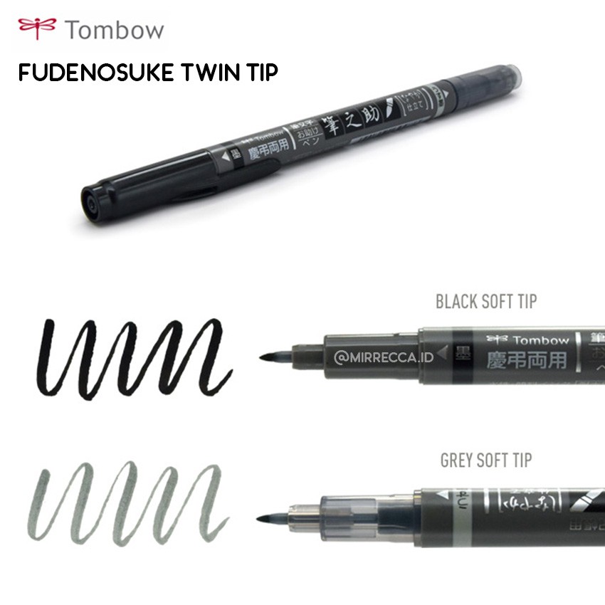 

qwe Tombow Fudenosuke Brush Pen Soft Hard Twin Tip (Kalrafi raphy / Writing Lettering)