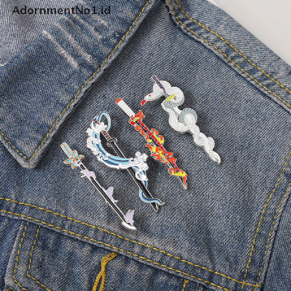 (AdornmentNo1) Bros / Pin Enamel Motif Anime Demon Slayer Api Untuk Aksesoris Pakaian / Tas