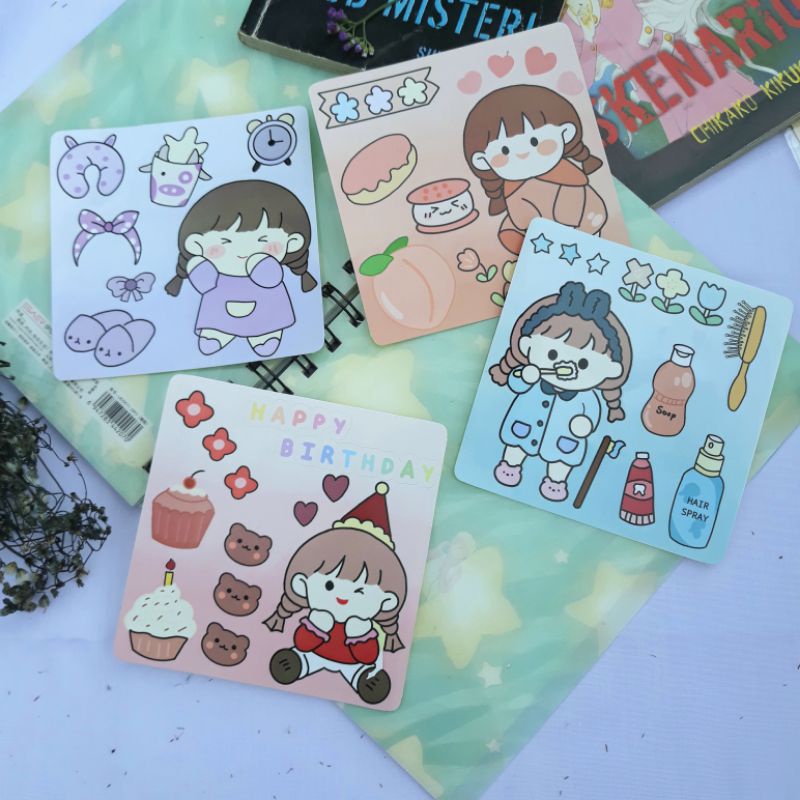 

kisscut stiker cute girl aurslaurs