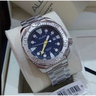 Alba Analog AG8M19 AG8M19X1 Jam Tangan Pria Silver Stainless Steel Strap Original Garansi Resmi