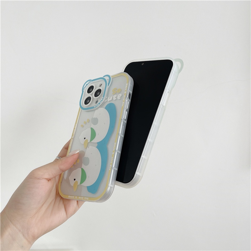 Soft Case Silikon TPU Motif Bebek Putih Untuk iPhone 13 12 11 Pro Max X Xr Xs Max SE 2020 8 7 6 6s Plus