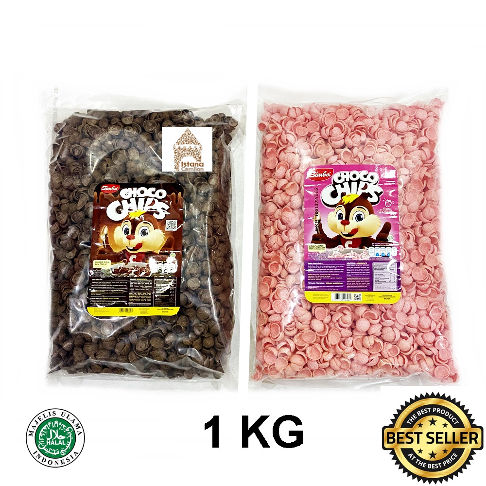 Simba Sereal Choco Chips 1 KG ( 950 gr ) Cokelat / Strawberry mirip Koko Krunch BULKY