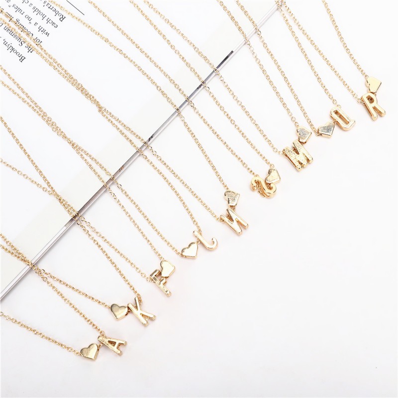 Kalung Rantai Emas Perak Wanita 26 Letters Chain Necklace Fashion Accessories Jewelry Fashion Wanita