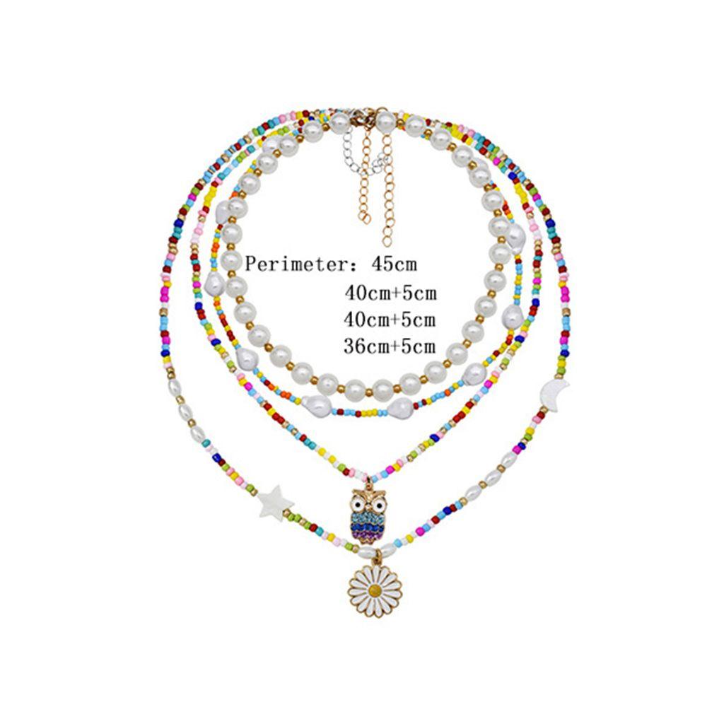 Mxbeauty Kalung Bunga Gadis Trendi Mutiara Hadiah Gaya Bohemian Perempuan Manik Pria Rantai Klavikula