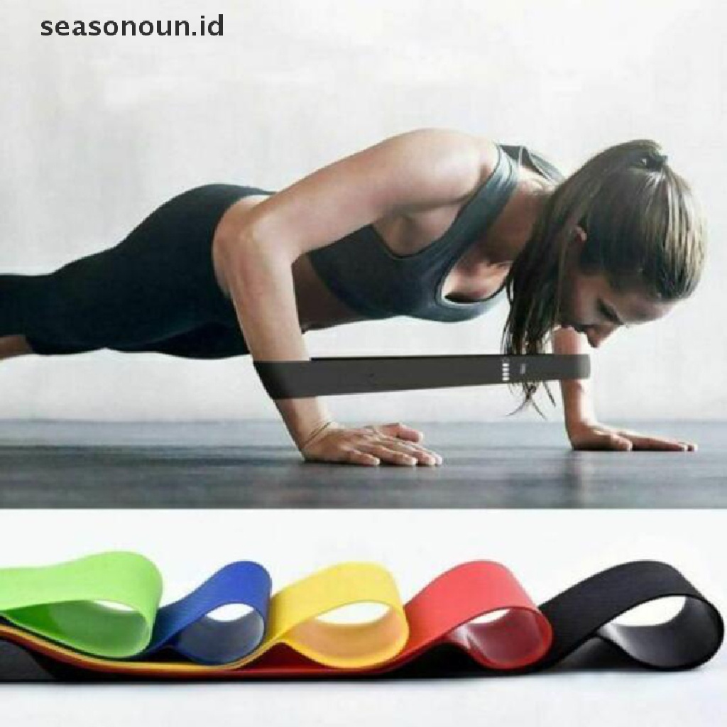 (Seasonoun) Resistance Band Loop Elastis Bahan Karet Untuk Latihan Fitness / Gym / Yoga