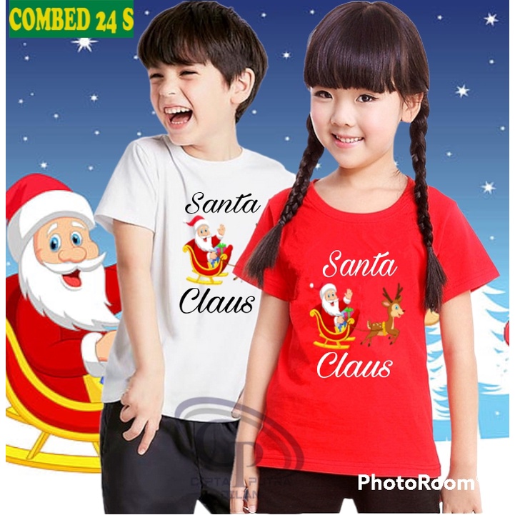 Kaos Hari Natal Santa Claus/Kaos anak Baju anak/Kaos Anak Laki laki Kaos Anak Perempuan/Kaos Anak Ce