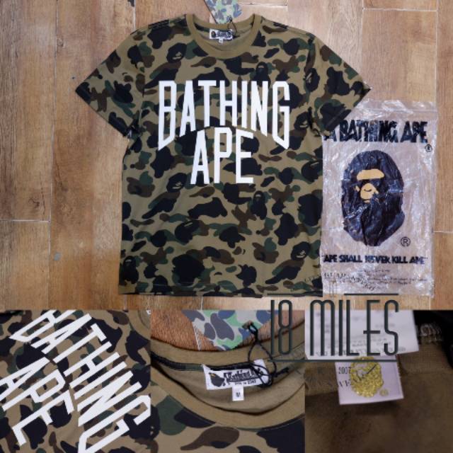 kaos oblong BAPE camo/loreng/army import premium FULL TAG UNISEX