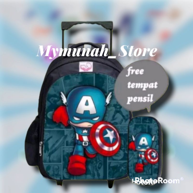 Tas Troli Anak Laki Laki Karakter Superhero FreeFire -Tas Anak