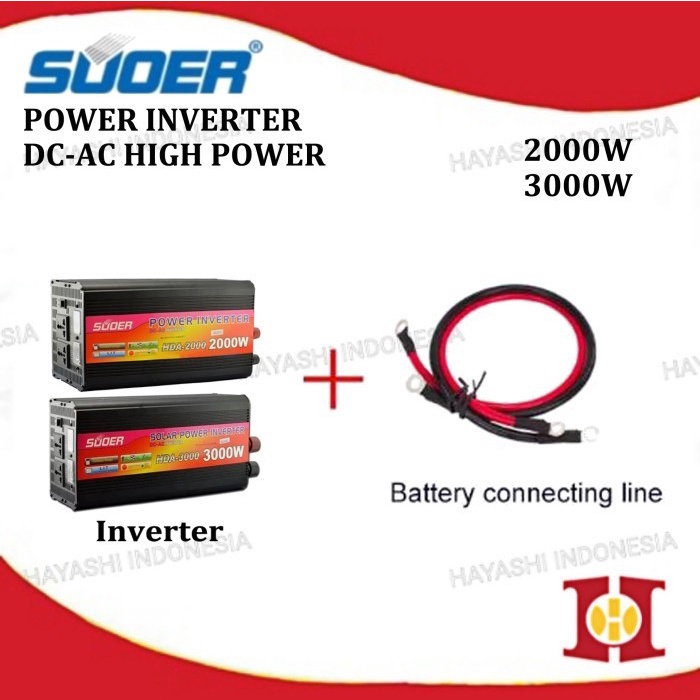 SU0ER Power Inverter Solar Panel UPS DC 12V To AC 220V 2000 3000 Watt