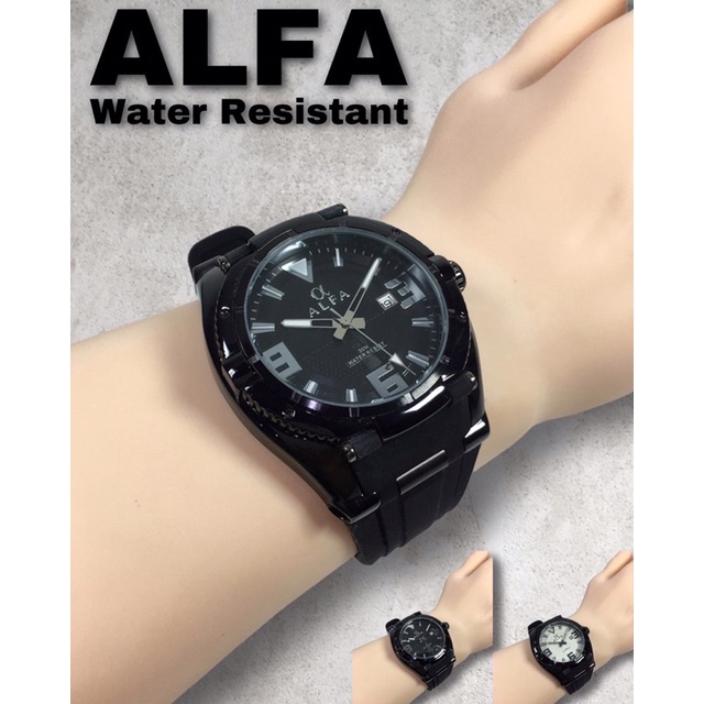 Alfa Jam Tangan Tahan Air 55022 Tanggal Sport Series Karet Original Garansi