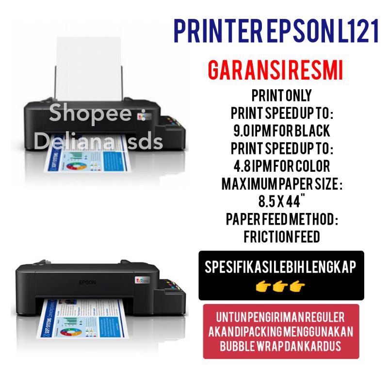 Printer Epson L121 Garansi Resmi 2 Tahun Printer Epson Print Only Printer Epson Murah