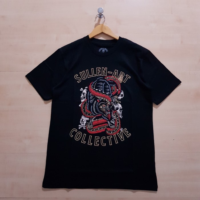 KAOS T SHIRT SULLEN ART SKULL SNAKE TEE BLACK - M