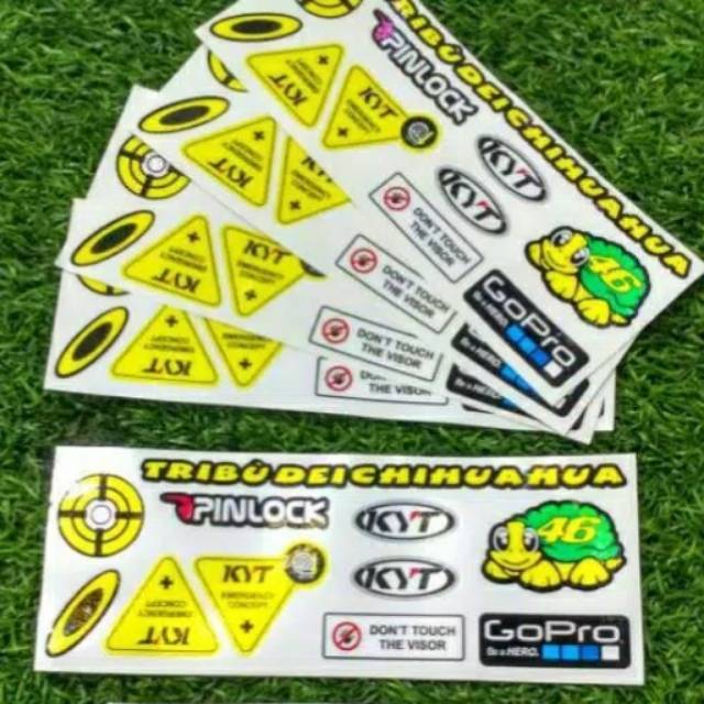 Stiker Kaca Helm Kyt satu set / stiker visor kyt