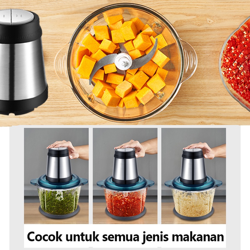 VBELL Meat Grinder 2L/Blender Food Chopper/Daging Listrik/Penggiling Daging Multifungsi