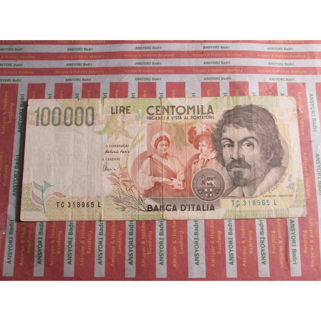 uang italia 100000 lire 1994 iklan L909