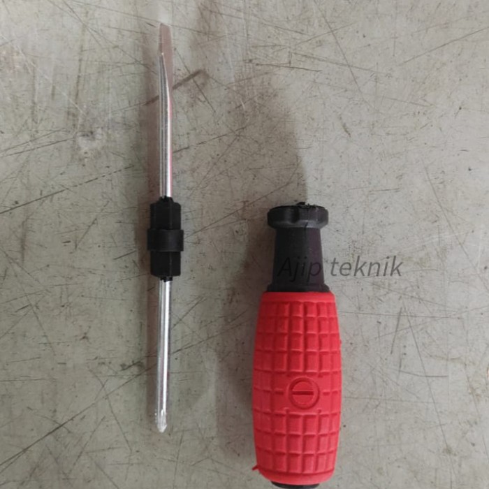 Obeng bolak balik 4 inch granat murah meriah