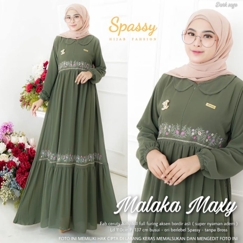 GAMIS CERUTY BABYDOLL MIX BORDIR // MALAKA MAXY ORI SPASSY