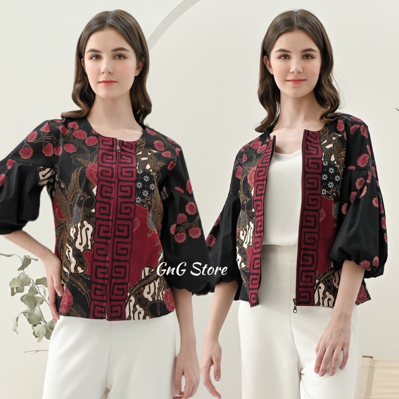 295 AAN -Blouse Batik Wanita/ Outer Batik/ Jaket Batik/ Batik Modern