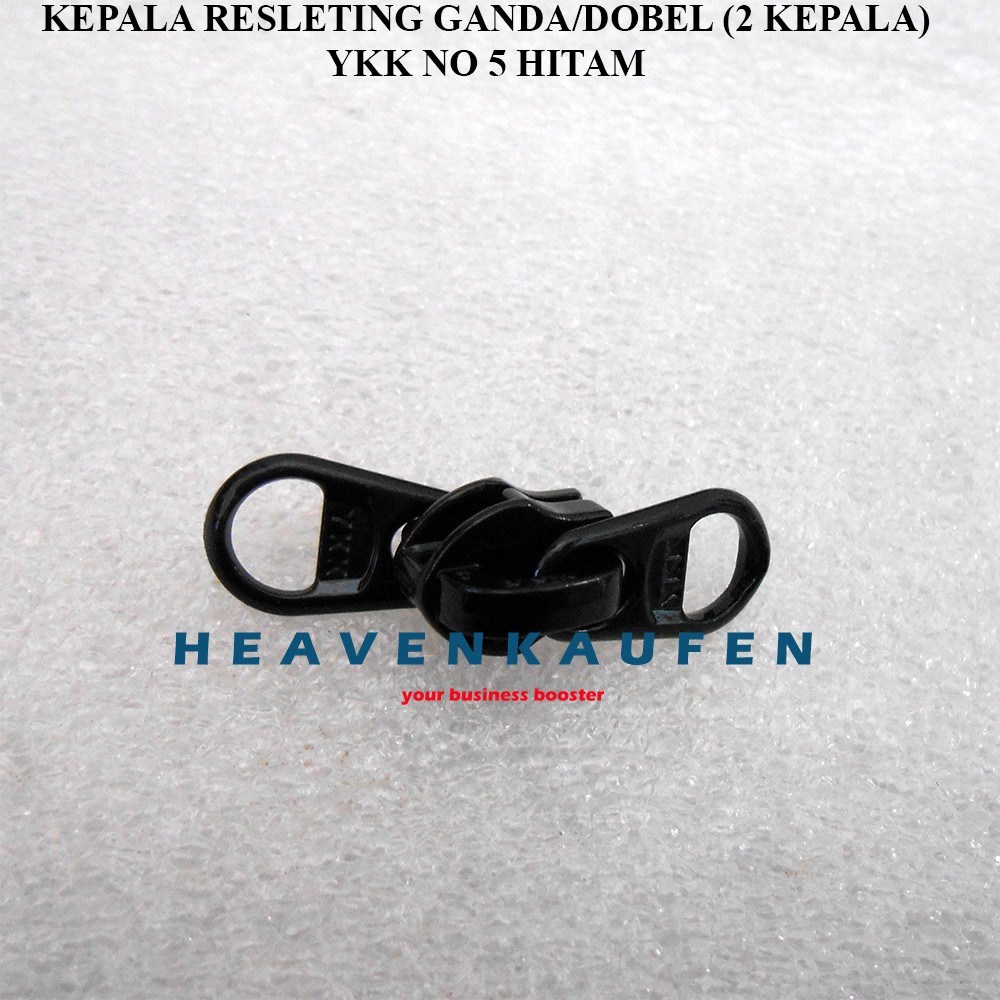 Kepala Resleting Kepala Zipper YKK Model Kepala Dobel Double Ganda Dua Kepala No 5 Hitam