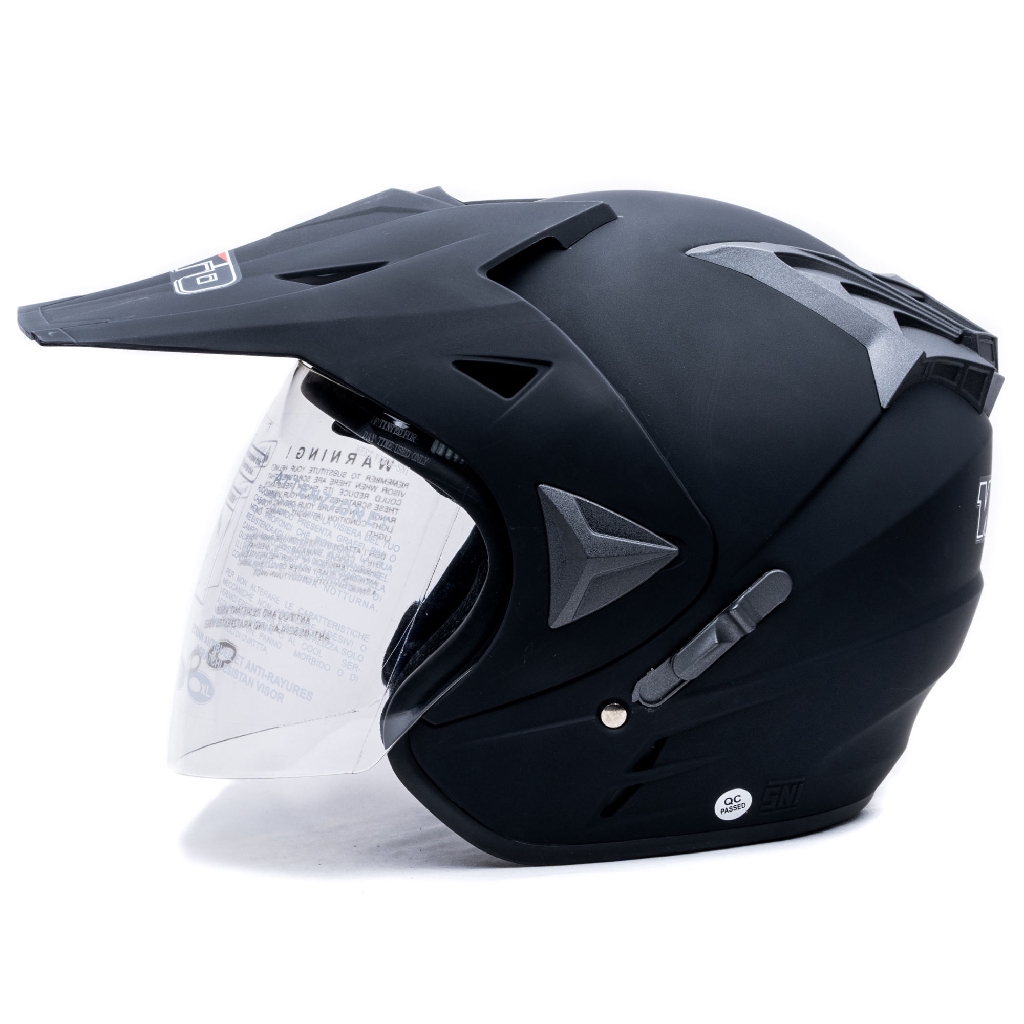 [Helm Dewasa] WTO Helmet Pro-Sight Cross - Polos - Hitam Doff