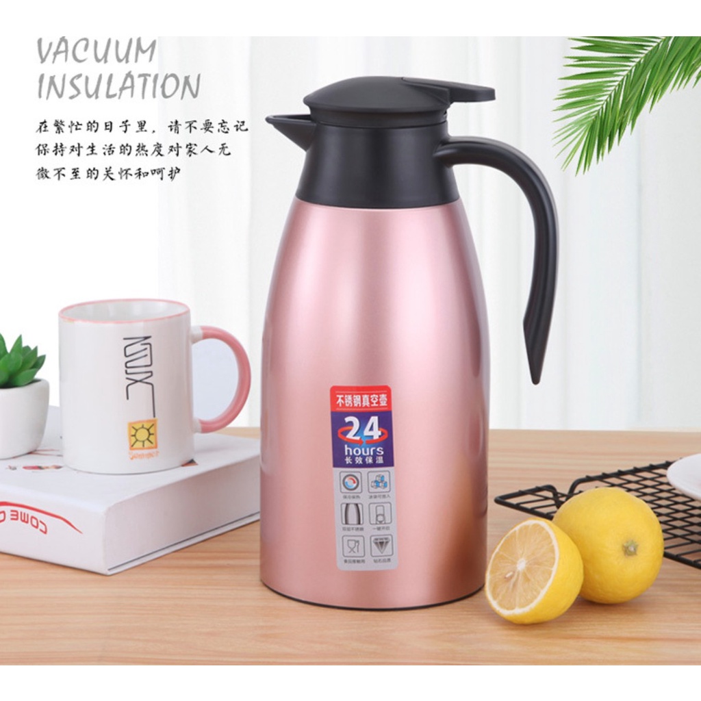 termos air vacuum stainless steel panas dingin teh kopi 2 liter warna