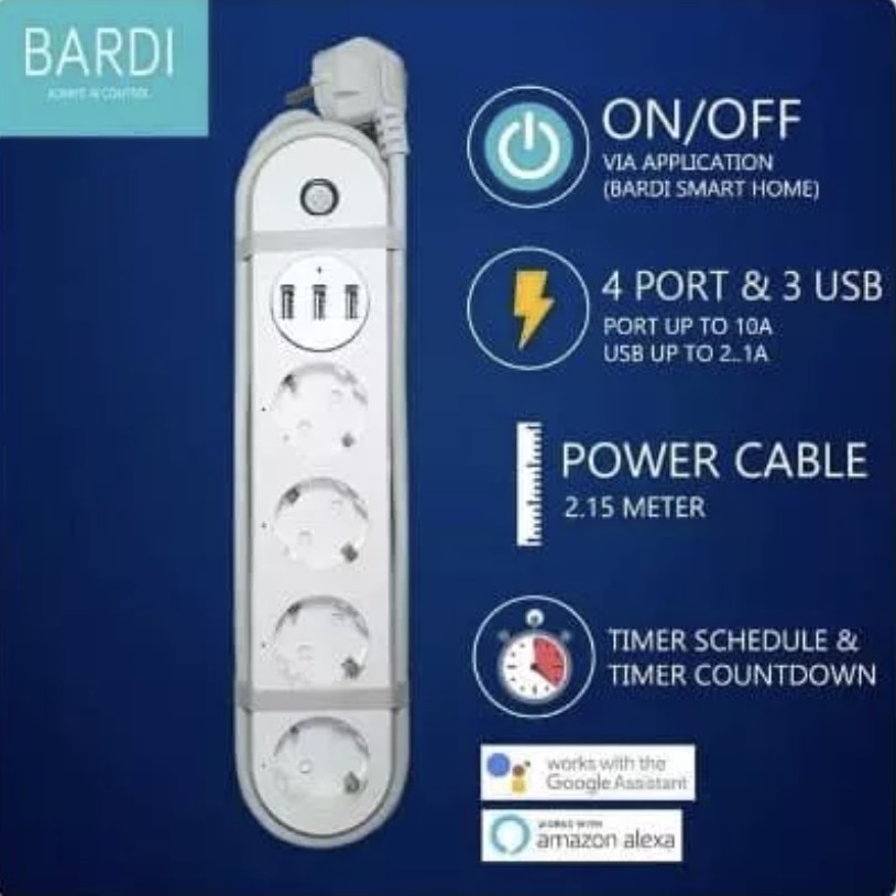 BARDI Smart Extention Power Strips (Smart Stop Kontak, WIFI)