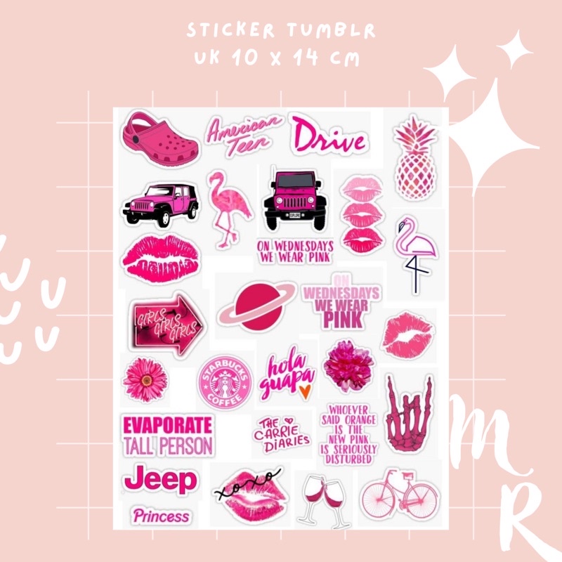 [ BELI 10 GRATIS 1 ] [ PART 5 ] Stiker Tumblr mini untuk HP / LAPTOP Aesthetic No Cutting