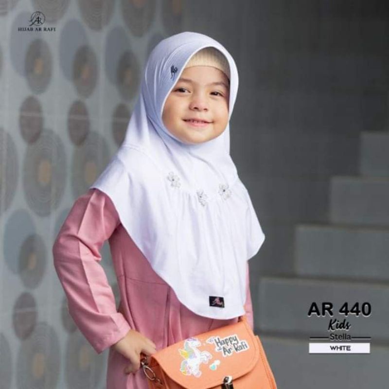 Hijab Sekolah AR 440 KIDS ( WHITE Dan BLACK )  by ARRAFI ORI