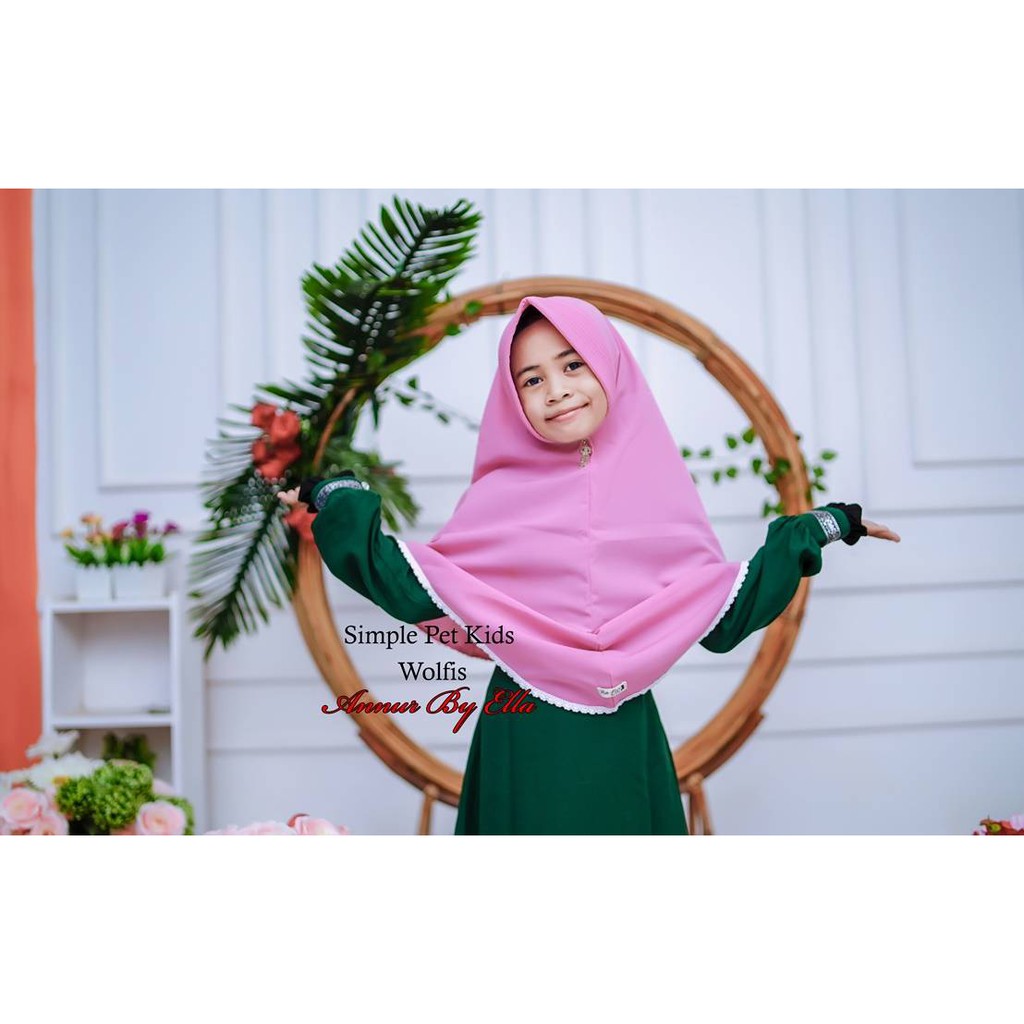 Jilbab Anak AnNur By Ella Kerudung Simple pet Renda Kids