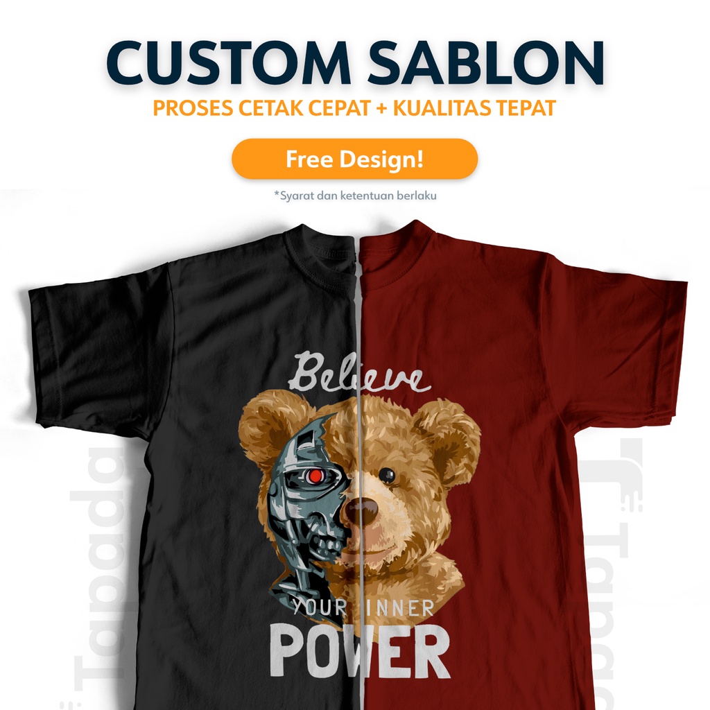 KAOS SABLON CUSTOM SATUAN COMBED 30S, DESAIN SUKA SUKA FULL COLOR